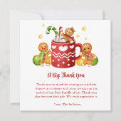 ベビーその冷たい外の居心地の良いベビーシャワー サンキューカード (正面)