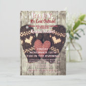 ベビーその冷たい外の木素朴の冬のシャワー 招待状 (スタンド正面)