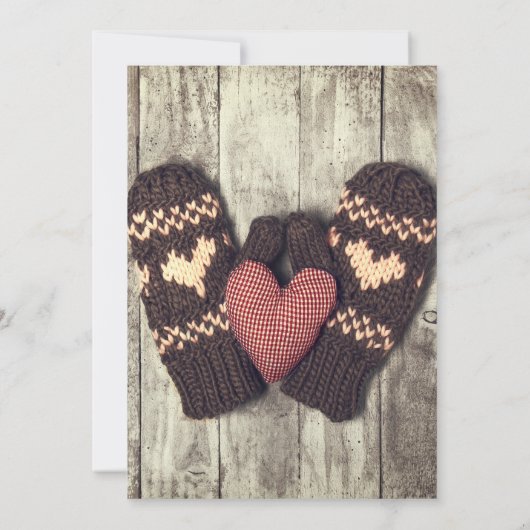 ベビーその冷たい外の木素朴の冬のシャワー 招待状 (裏面)