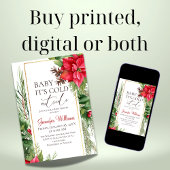 ベビーその冷たい外の松の木の冬の赤ちゃんシャワー 招待状