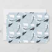 ベビーその冷たい外の極性が青い赤ちゃんシャワーをクマ 招待状 (裏面)