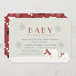 ベビーその冷たい外の極性ベージベージシャワー 招待状