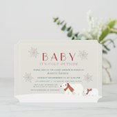 ベビーその冷たい外の極性ベージベージシャワー 招待状 (スタンド正面)