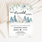 ベビーその冷たい外の極熊の赤ちゃんシャワー 招待状