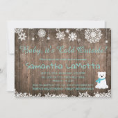 ベビーその冷たい外の極熊の赤ちゃんシャワー 招待状 (正面)