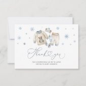 ベビーその冷たい外の男の子の赤ちゃんシャワーありがとう カード (正面)