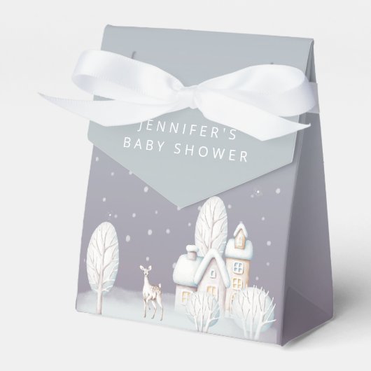 ベビーその冷たい外の赤ちゃんシャワーお願いボックス フェイバーボックス (正面サイド)