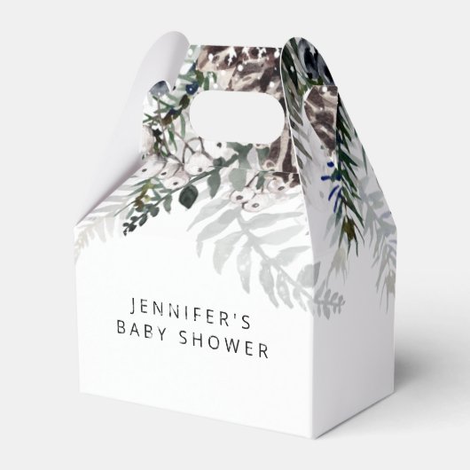 ベビーその冷たい外の赤ちゃんシャワーお願いボックス フェイバーボックス (裏面サイド)