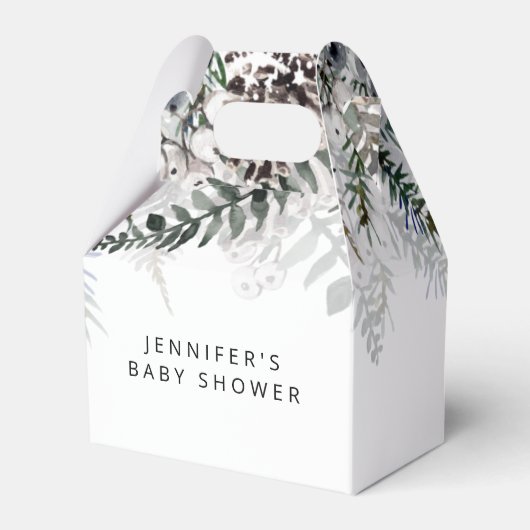 ベビーその冷たい外の赤ちゃんシャワーお願いボックス フェイバーボックス (正面サイド)