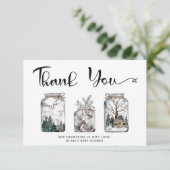 ベビーその冷たい外の赤ちゃんシャワーサンキューカード カード (スタンド正面)