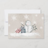 ベビーその冷たい外の赤ちゃんシャワーサンキューカード カード (裏面)