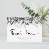 ベビーその冷たい外の赤ちゃんシャワーサンキューカード カード (スタンド正面)