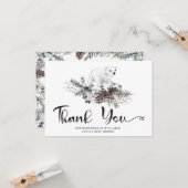 ベビーその冷たい外の赤ちゃんシャワーサンキューカード カード (正面/裏面インサイチュ)