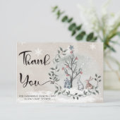 ベビーその冷たい外の赤ちゃんシャワーサンキューカード カード (スタンド正面)