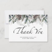 ベビーその冷たい外の赤ちゃんシャワーサンキューカード カード (正面)