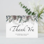 ベビーその冷たい外の赤ちゃんシャワーサンキューカード カード (スタンド正面)