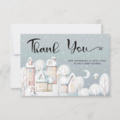 ベビーその冷たい外の赤ちゃんシャワーサンキューカード カード (正面)