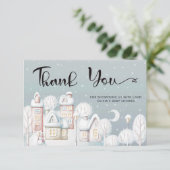 ベビーその冷たい外の赤ちゃんシャワーサンキューカード カード (スタンド正面)