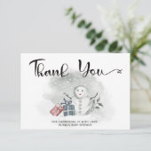 ベビーその冷たい外の赤ちゃんシャワーサンキューカード カード (スタンド正面)