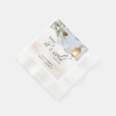 ベビーその冷たい外の赤ちゃんシャワーナプキン 縁ありカクテルナプキン (角)