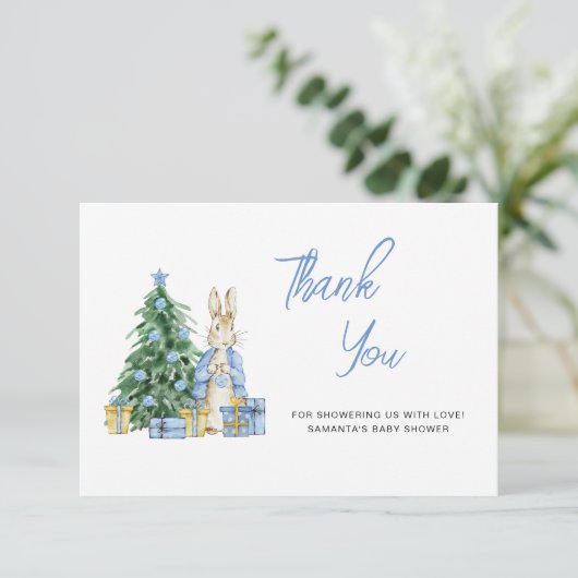 ベビーその冷たい外の赤ちゃんシャワー感謝していユー カード (スタンド正面)