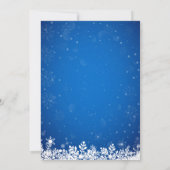 ベビーその冷たい外の雪の青の冬の赤ちゃんシャワー 招待状 (裏面)