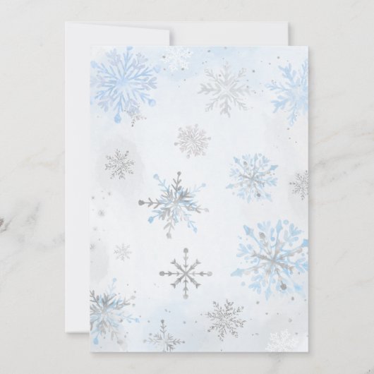 ベビーその冷たい外の青いクマ赤ちゃんシャワー 招待状 (裏面)