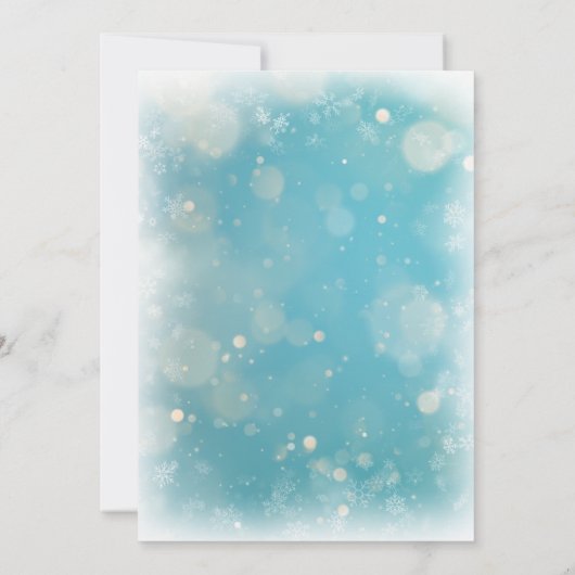 ベビーその冷たい外の青い冬の赤ちゃんシャワー 招待状 (裏面)