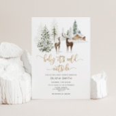 ベビーその冷たい外の鹿の赤ちゃんシャワー 招待状