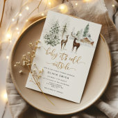 ベビーその冷たい外の鹿の赤ちゃんシャワー 招待状