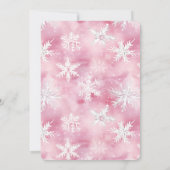 ベビーその冷たい外の鹿ピンク冬の赤ちゃんシャワー 招待状 (裏面)