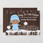 ベビーその冷たい外エスニックボーイシャワー招待状 招待状 (正面/裏面)