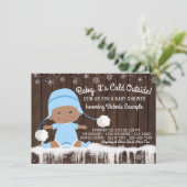 ベビーその冷たい外エスニックボーイシャワー招待状 招待状 (スタンド正面)