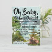 ベビーその冷たい外クマ赤ちゃんシャワー誘発 招待状 (スタンド正面)