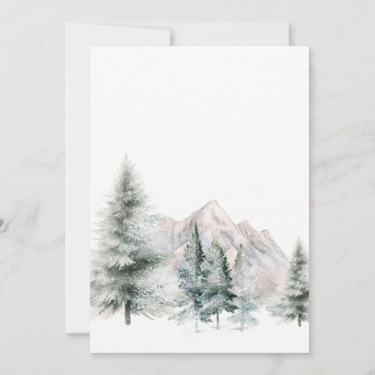 ベビーその冷たい外クマ赤ちゃんシャワー 招待状 (裏面)