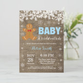 ベビーその冷たい外ジンジャーブレッドマンベビーシャワー 招待状 (スタンド正面)