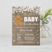 ベビーその冷たい外ジンジャーブレッドマンベビーシャワー 招待状 (スタンド正面)