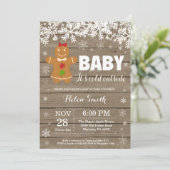 ベビーその冷たい外ジンジャーブレッドマンベビーシャワー 招待状 (スタンド正面)