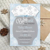 ベビーその冷たい外スノーフレーク冬の男の子シャワー 招待状