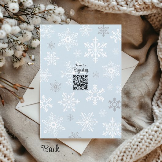 ベビーその冷たい外スノーフレーク冬の男の子シャワー 招待状