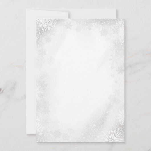 ベビーその冷たい外スノーフレーク冬の赤ちゃんシャワー 招待状 (裏面)