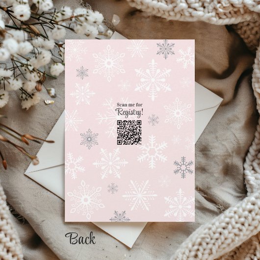 ベビーその冷たい外スノーフレーク女の子の冬のシャワー 招待状