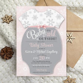 ベビーその冷たい外スノーフレーク女の子の冬のシャワー 招待状