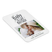 ベビーその冷たい外タイポグラフィクリスマスフォト マグネット (右側)