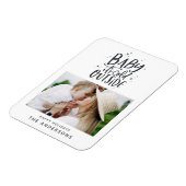 ベビーその冷たい外タイポグラフィクリスマスフォト マグネット (左側)