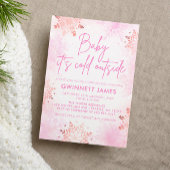 ベビーその冷たい外ピンクの赤ちゃんシャワー 招待状