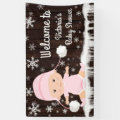 ベビーその冷たい外ベビシャワーバナー 横断幕 (縦)