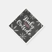 ベビーその冷たい外ベビーガール冬のベビーシャワー スタンダードカクテルナプキン (角)