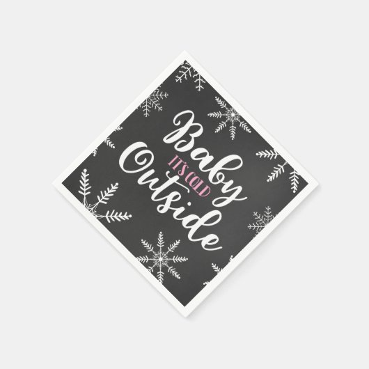 ベビーその冷たい外ベビーガール冬のベビーシャワー スタンダードカクテルナプキン (角)