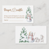 ベビーその冷たい外ベビーシャワーおむつラッフル エンクロージャーカード (正面/裏面)